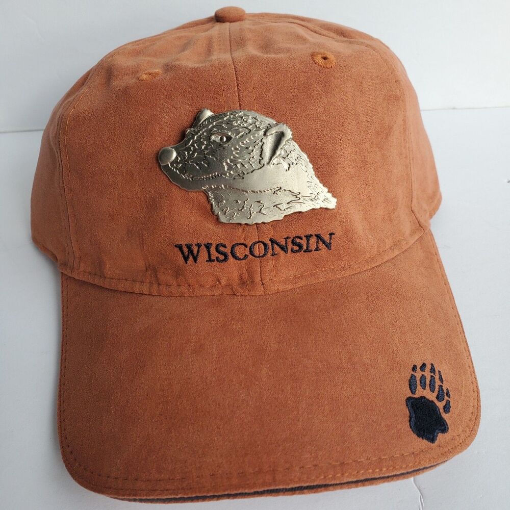 Wisconsin Badgers Strapback Hat With Metal Badger One Size Baseball Cap